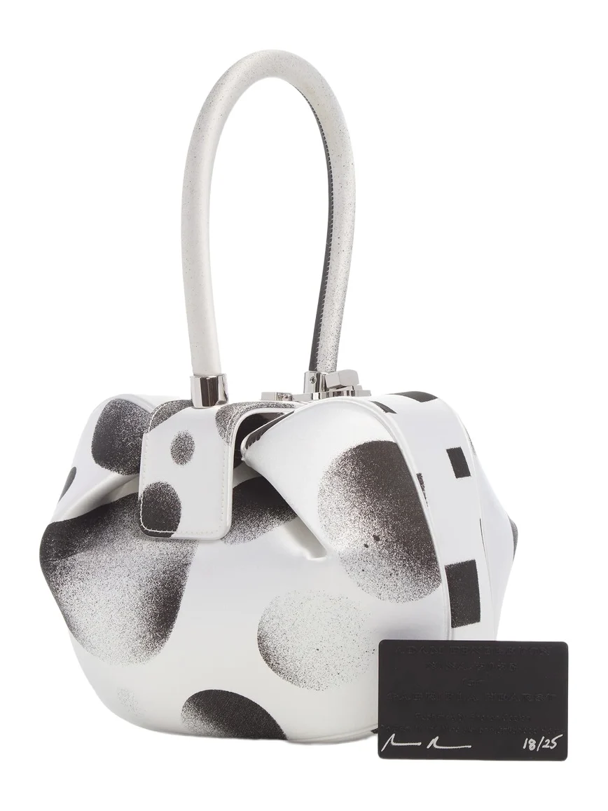 Gabriela Hearst Adam Pendleton x Gabriela Hearst Nina Bag in Black & White Satin № 18