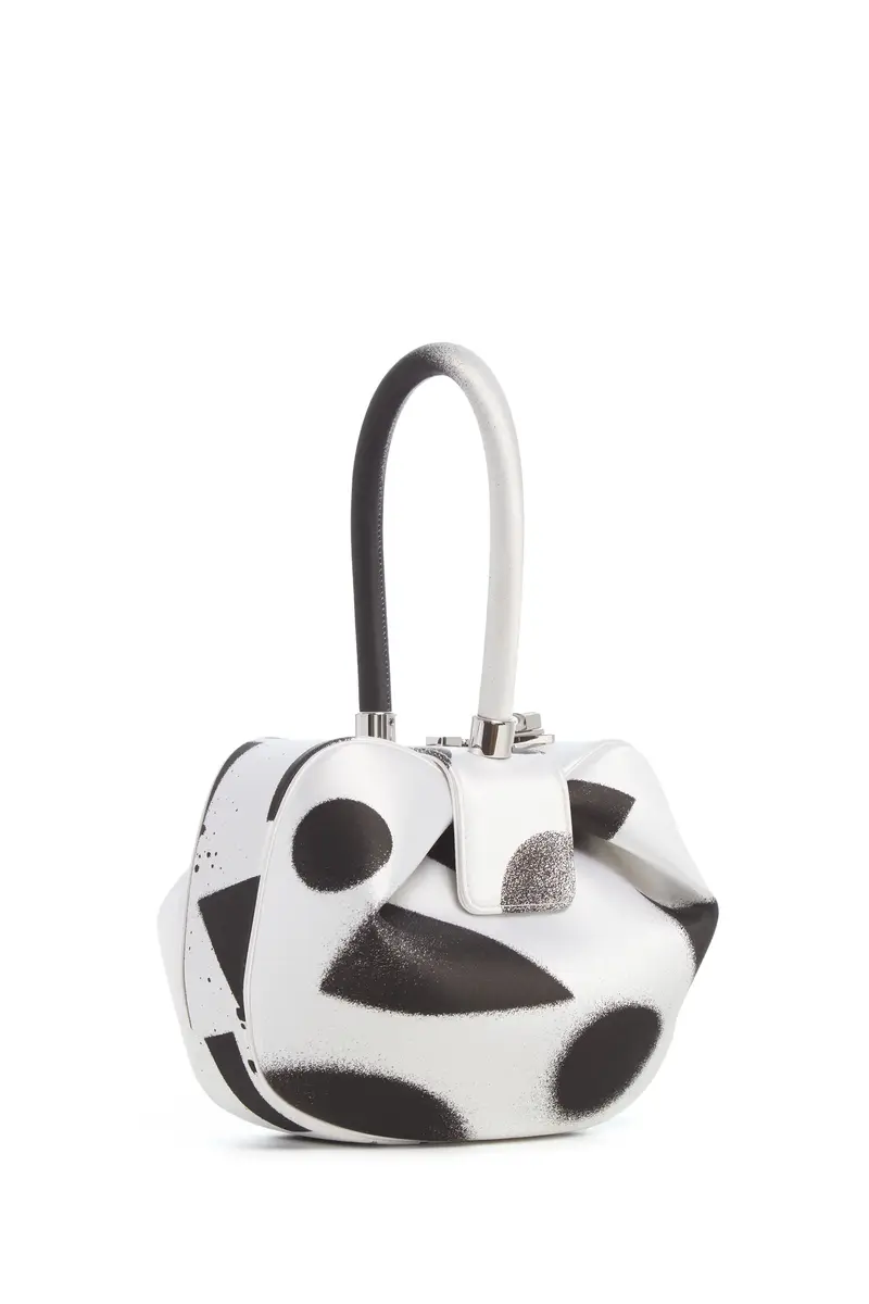 Gabriela Hearst Adam Pendleton x Gabriela Hearst Nina Bag in Black & White Satin № 16 | Thumbnail 4