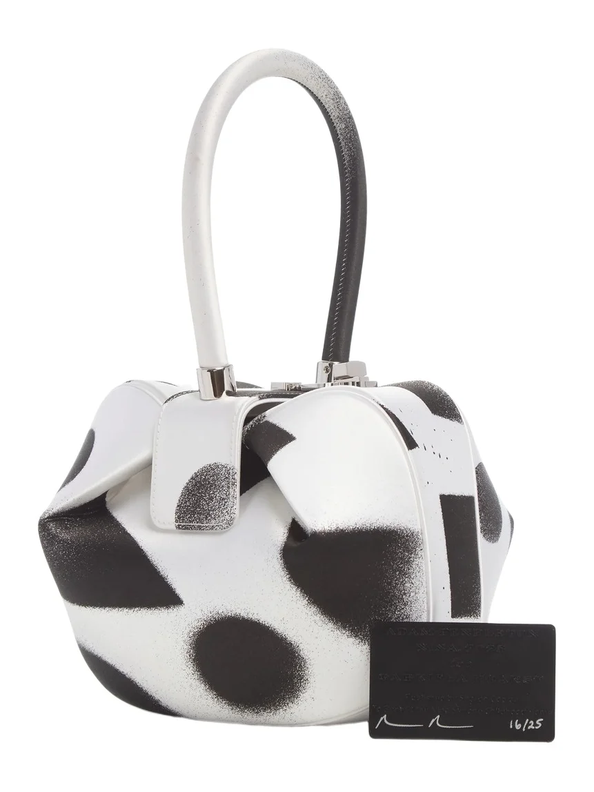 Gabriela Hearst Adam Pendleton x Gabriela Hearst Nina Bag in Black & White Satin № 16