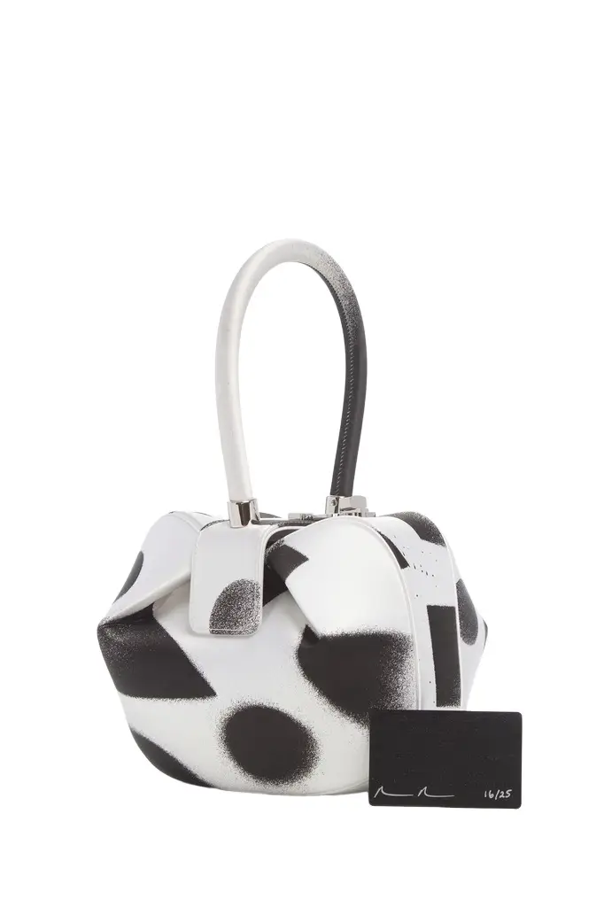 Gabriela Hearst Adam Pendleton x Gabriela Hearst Nina Bag in Black & White Satin № 16