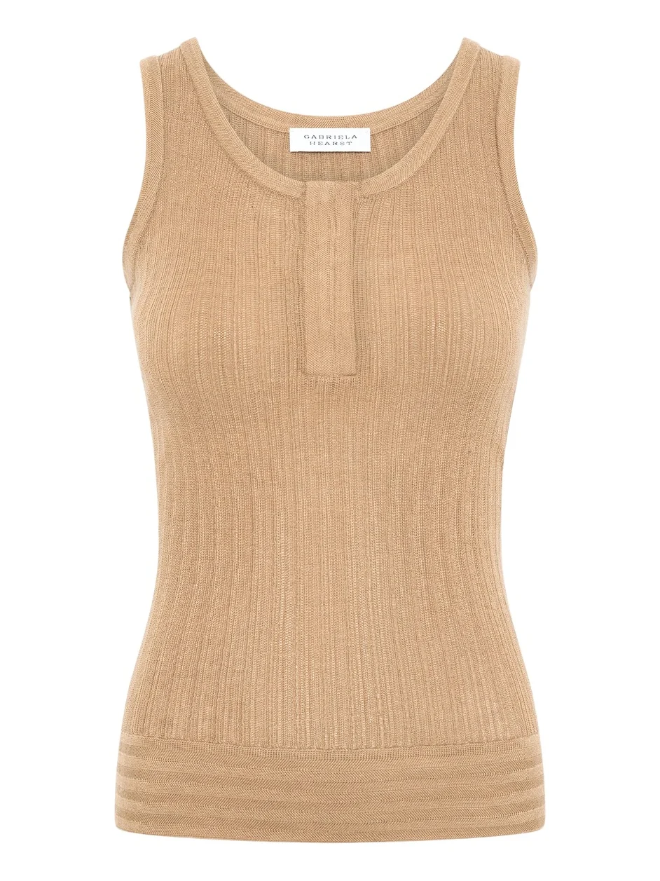 Alethe Knit Tank Top in Camel Cashmere Silk Alethe Knit Tank Top in Camel Cashmere Silk