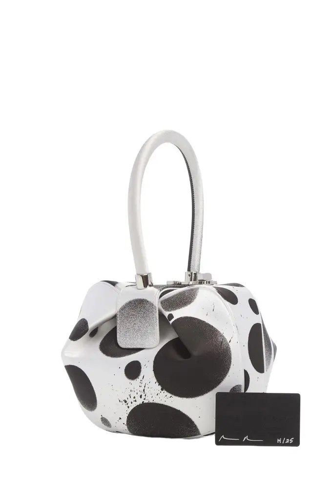 Gabriela Hearst Adam Pendleton x Gabriela Hearst Nina Bag in Black & White Satin № 14