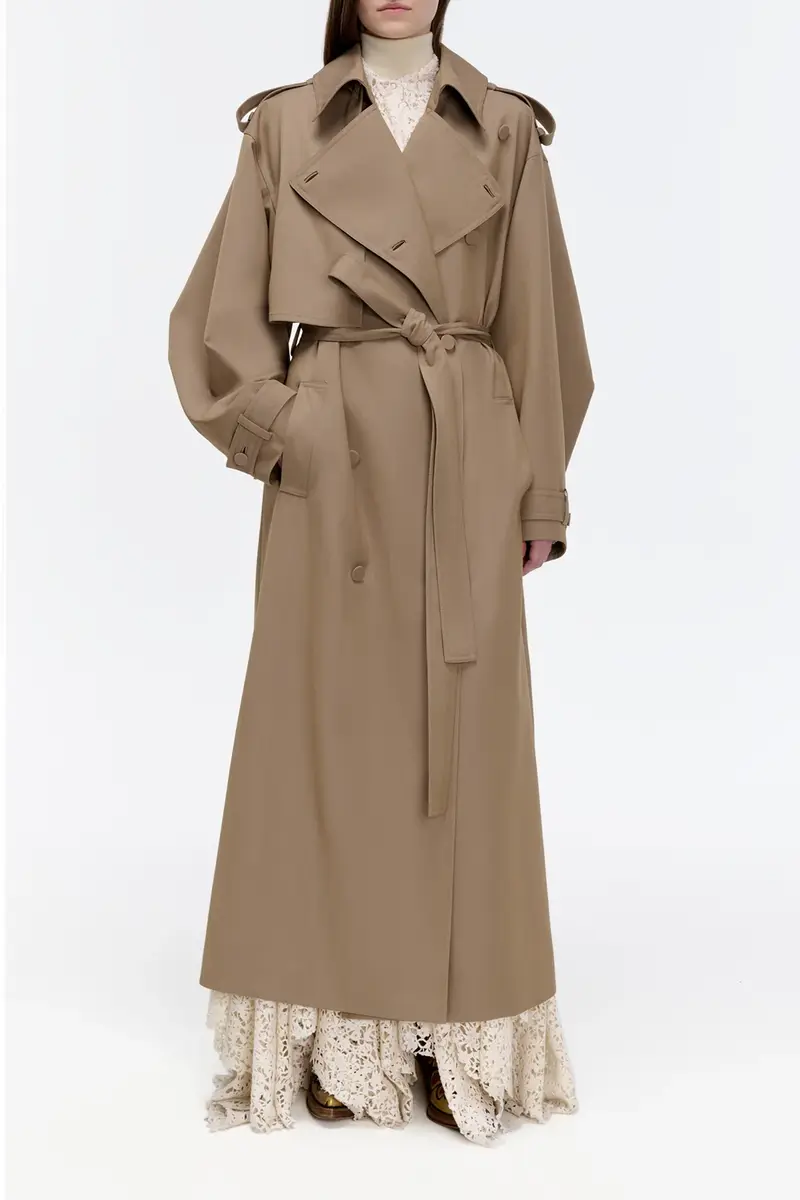 Gabriela Hearst Tellus Trench Coat in Camel Cross-dyed Wool | Thumbnail 3 Gabriela Hearst Tellus Trench Coat in Camel Cross-dyed Wool | Thumbnail 3
