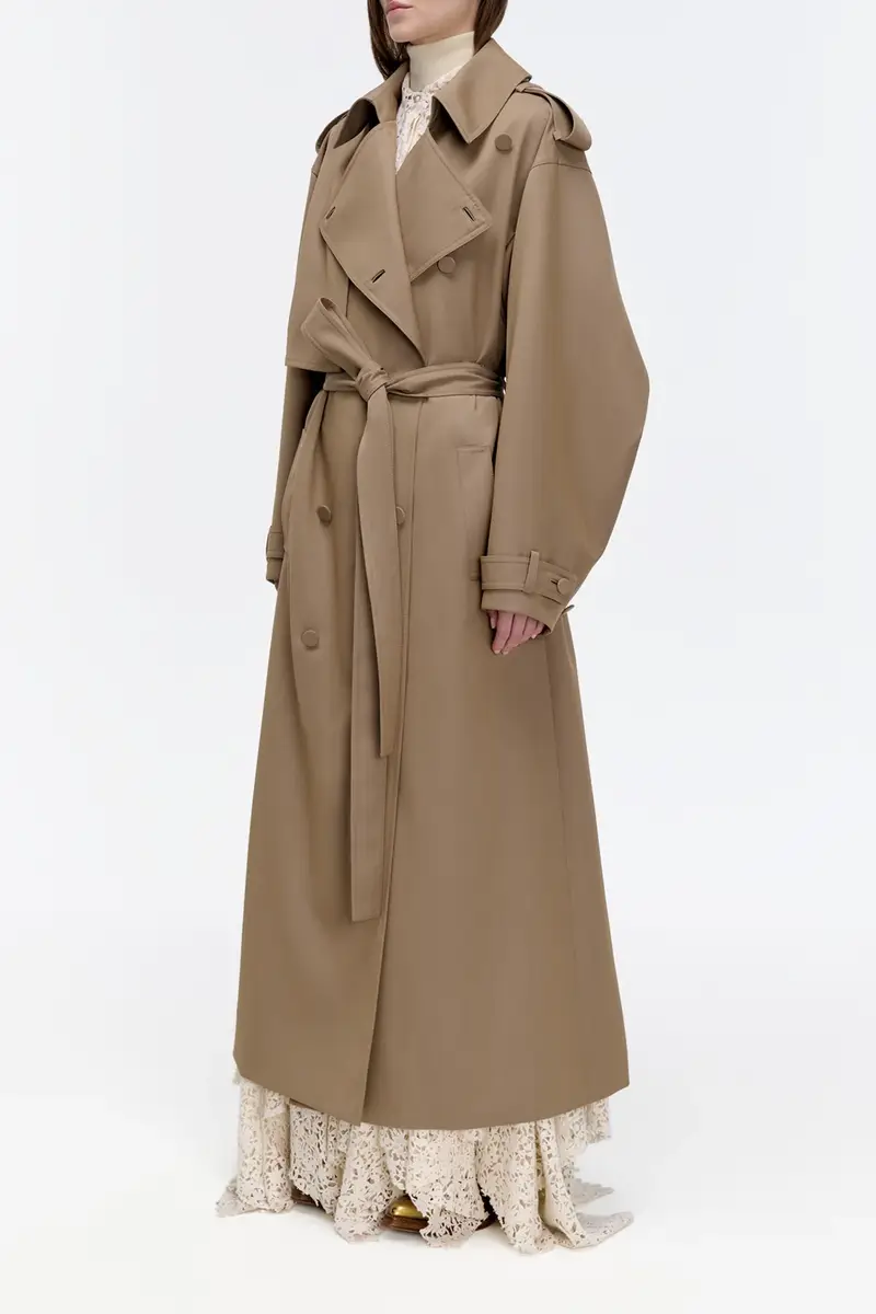 Gabriela Hearst Tellus Trench Coat in Camel Cross-dyed Wool | Thumbnail 4 Gabriela Hearst Tellus Trench Coat in Camel Cross-dyed Wool | Thumbnail 4