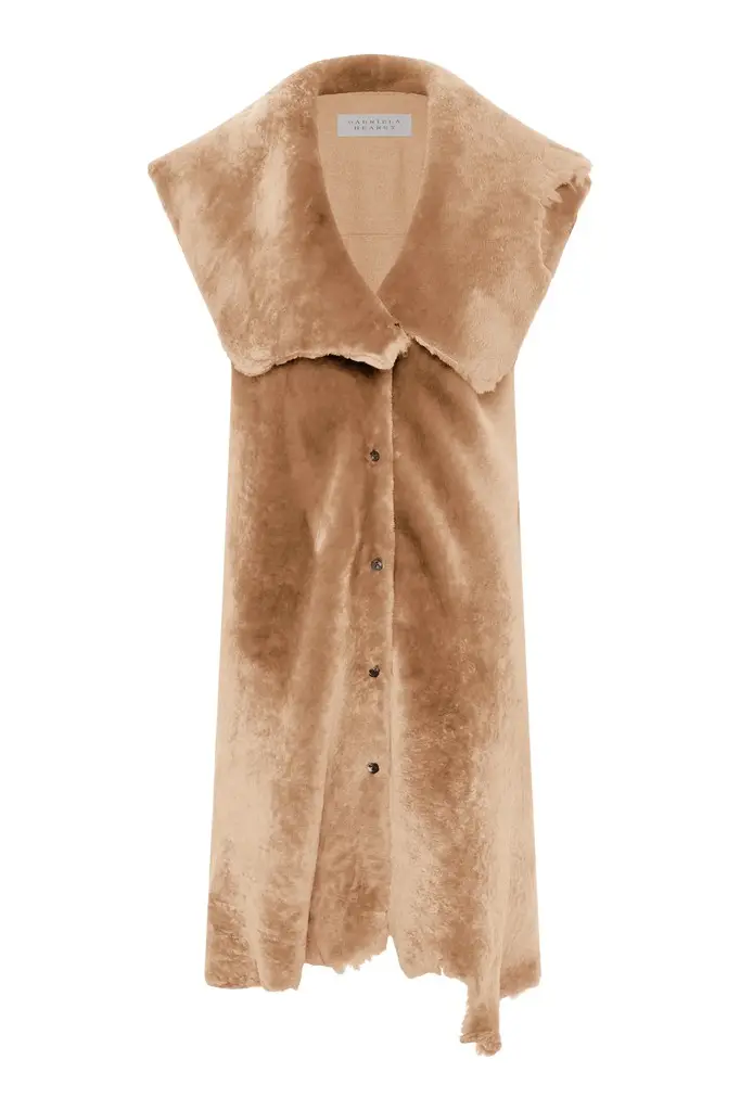Gabriela Hearst Diviner Raw Cut Jacket Liner in Champagne Shearling