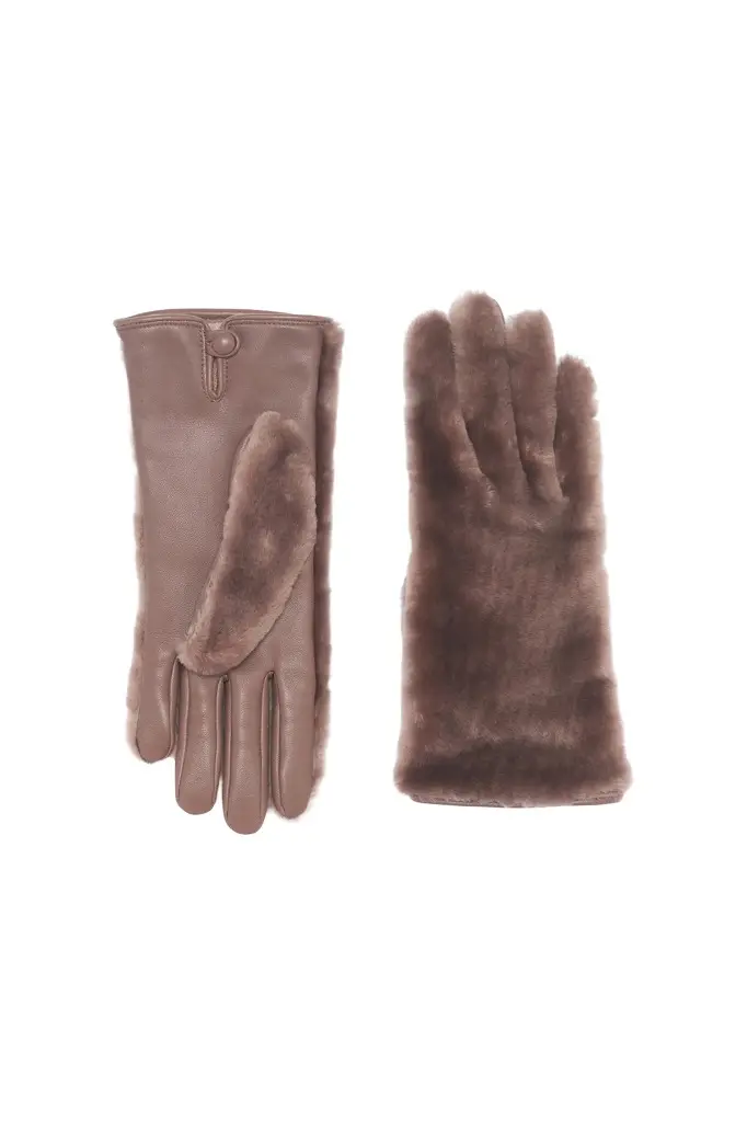 Gabriela Hearst Eglantina Gloves in Mocha Shearling