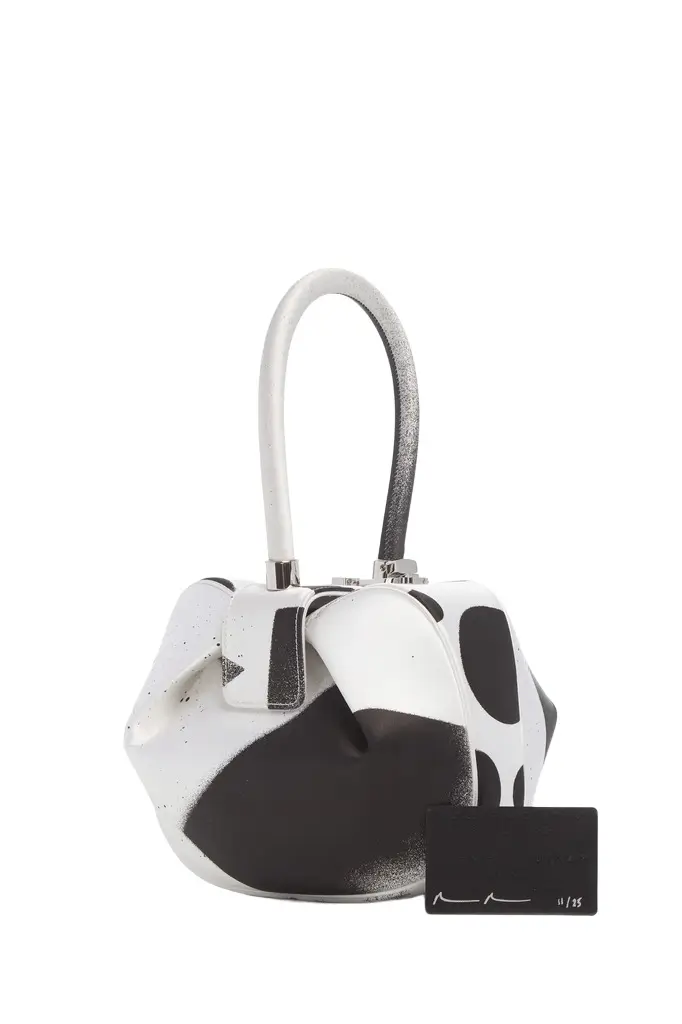 Gabriela Hearst Adam Pendleton x Gabriela Hearst Nina Bag in Black & White Satin № 11
