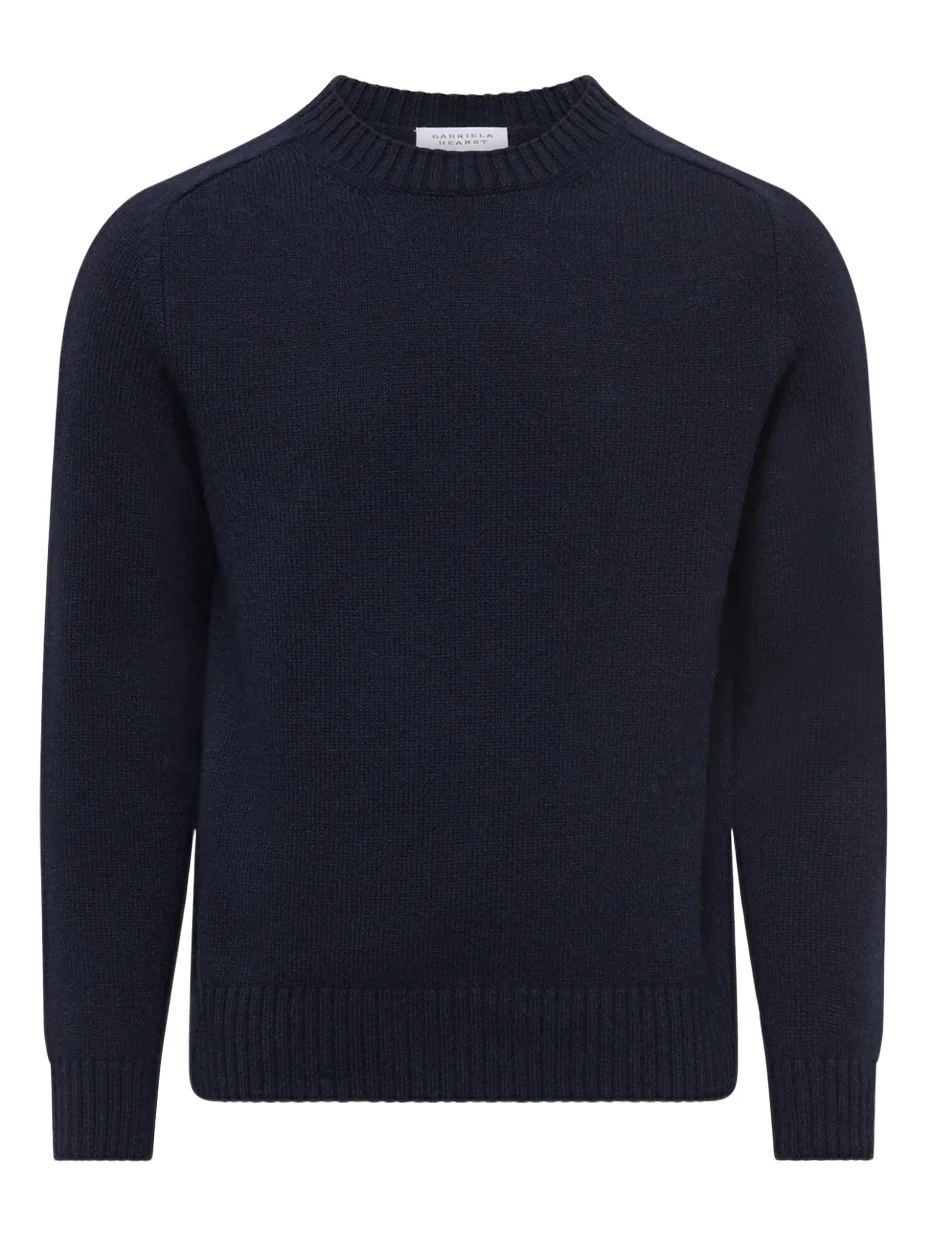 Gabriela Hearst Francesco Knit Crewneck Sweater in Dark Navy Cashmere