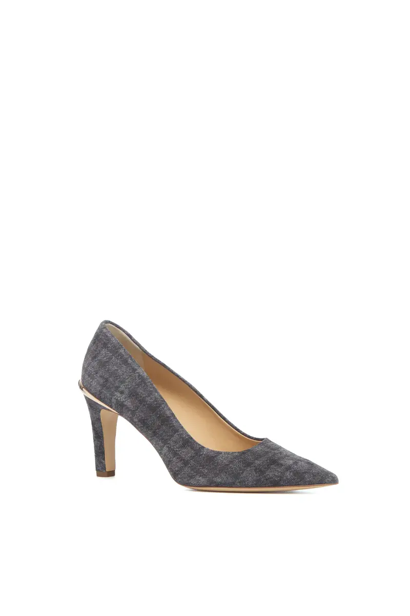 Gabriela Hearst Edwina High Heel Stiletto Pump in Charcoal Multi Suede Houndstooth | Thumbnail 2 Gabriela Hearst Edwina High Heel Stiletto Pump in Charcoal Multi Suede Houndstooth | Thumbnail 2