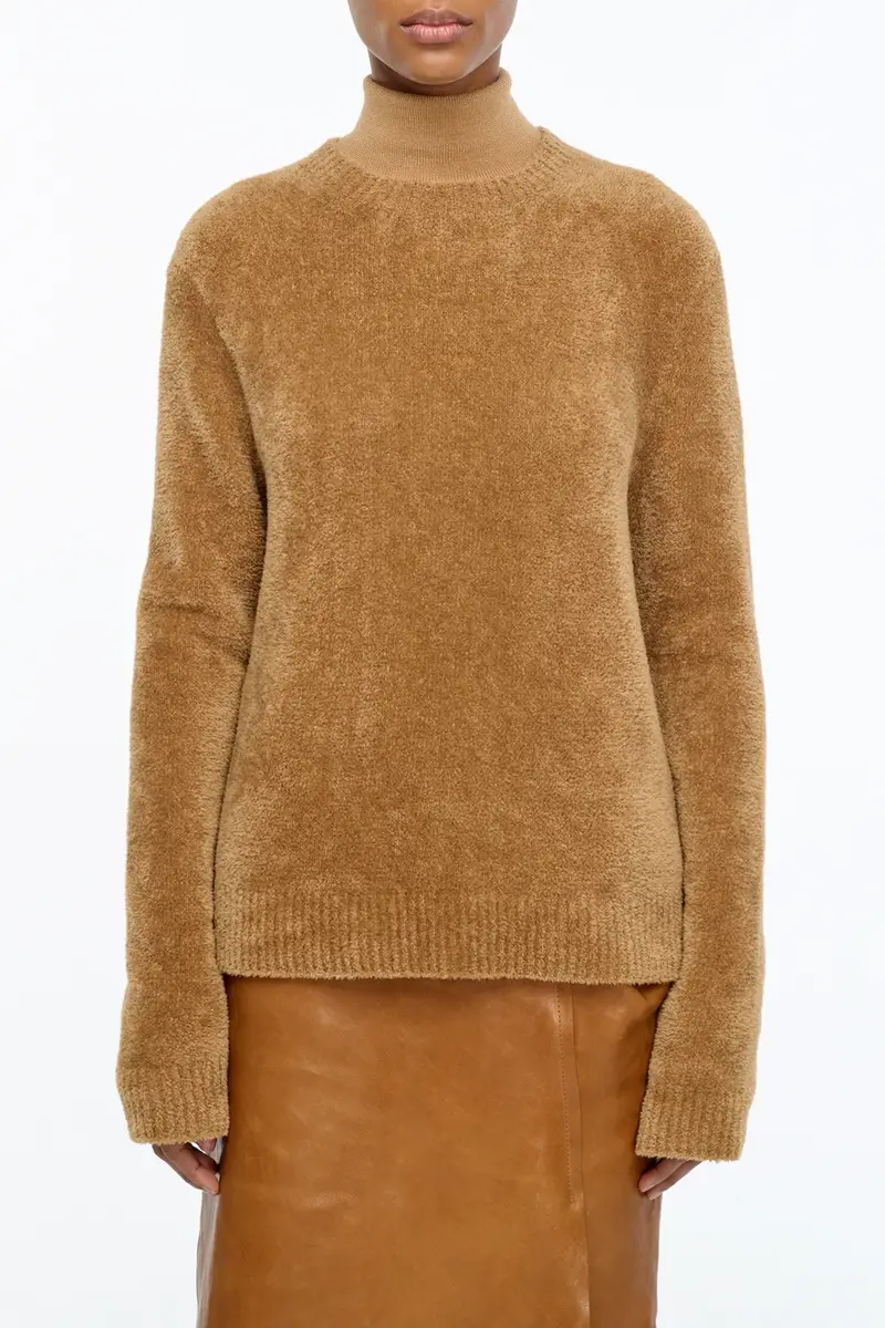 Gabriela Hearst Imber Knit Sweater in Mid Camel Silk | Thumbnail 2 Gabriela Hearst Imber Knit Sweater in Mid Camel Silk | Thumbnail 2