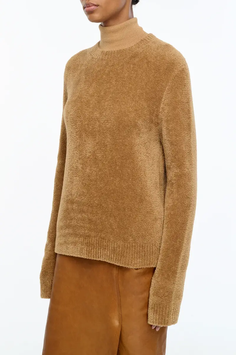 Gabriela Hearst Imber Knit Sweater in Mid Camel Silk | Thumbnail 3 Gabriela Hearst Imber Knit Sweater in Mid Camel Silk | Thumbnail 3