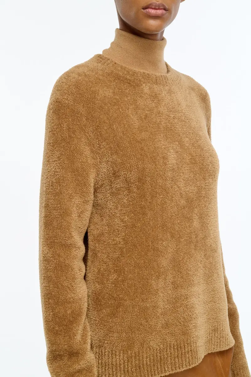 Gabriela Hearst Imber Knit Sweater in Mid Camel Silk | Thumbnail 5 Gabriela Hearst Imber Knit Sweater in Mid Camel Silk | Thumbnail 5