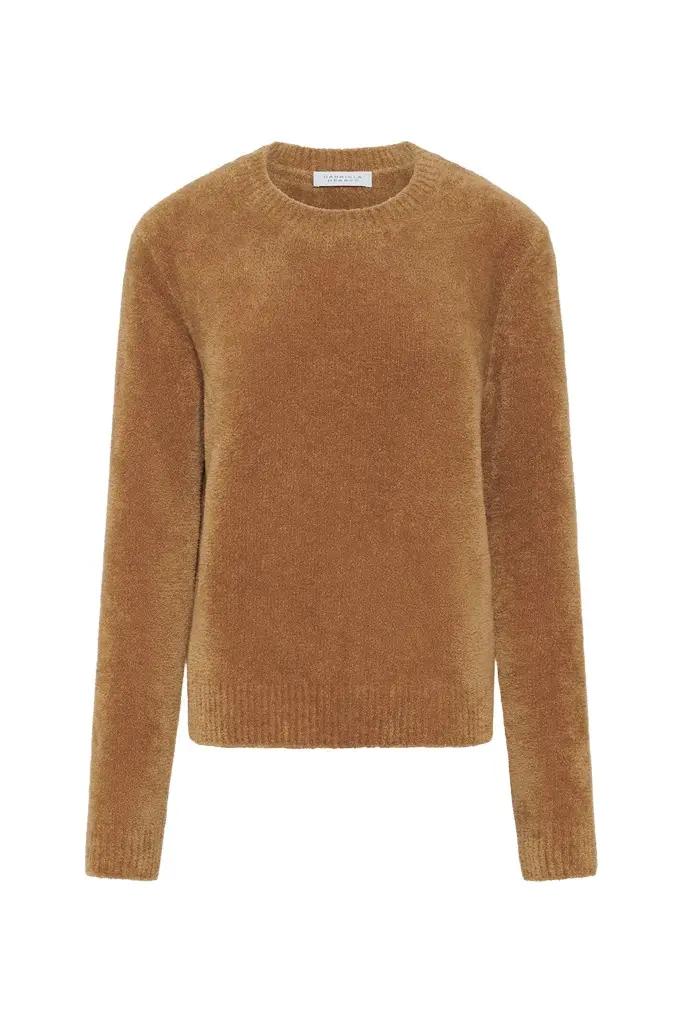 Imber Knit Sweater in Mid Camel Silk Imber Knit Sweater in Mid Camel Silk