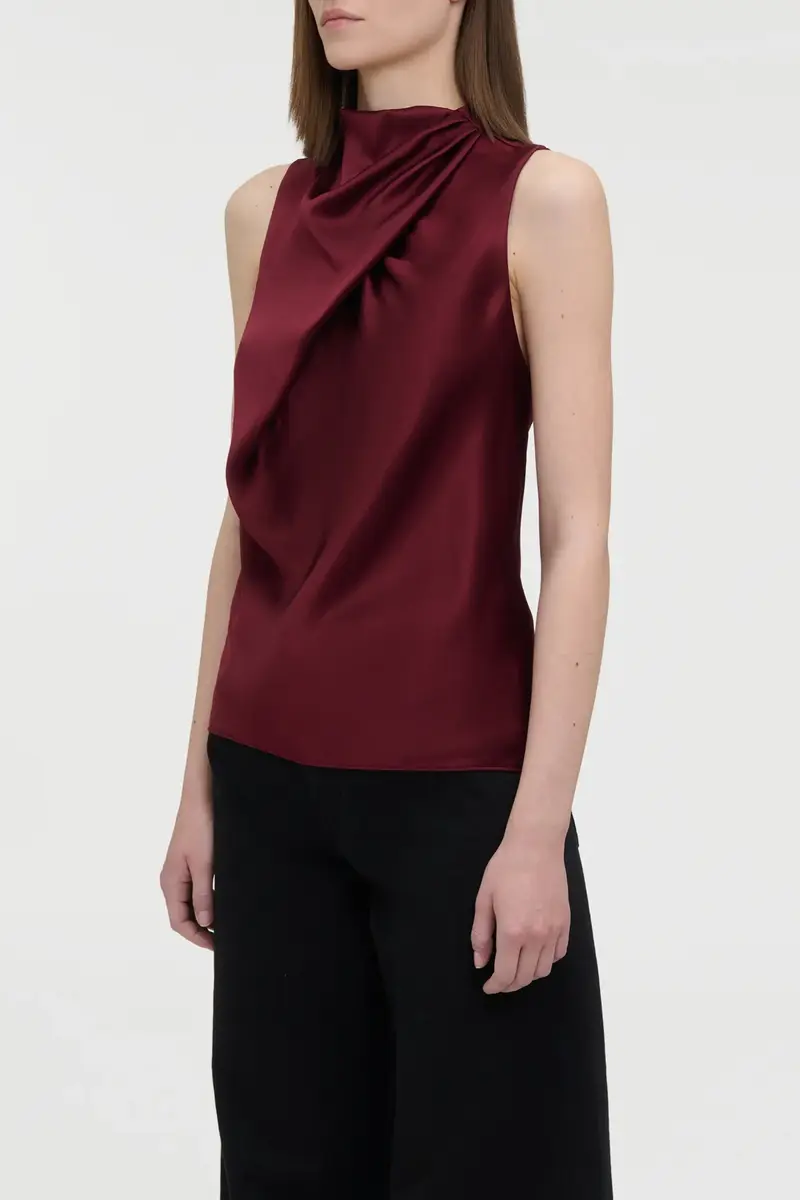 Gabriela Hearst Melina Top in Bordeaux Silk Satin | Thumbnail 3 Gabriela Hearst Melina Top in Bordeaux Silk Satin | Thumbnail 3