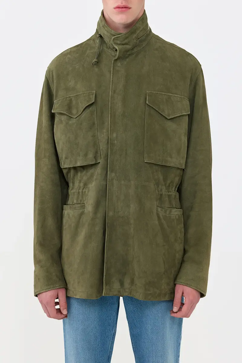 Gabriela Hearst Darwin M65 Jacket in Olive Suede M | Thumbnail 2 Gabriela Hearst Darwin M65 Jacket in Olive Suede M | Thumbnail 2