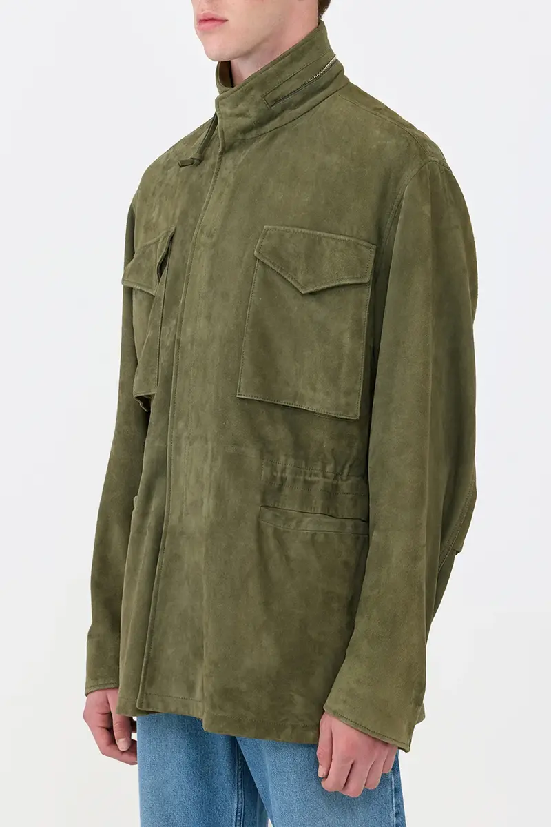 Gabriela Hearst Darwin M65 Jacket in Olive Suede M | Thumbnail 3 Gabriela Hearst Darwin M65 Jacket in Olive Suede M | Thumbnail 3