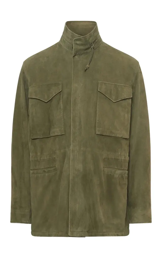 Gabriela Hearst Darwin M65 Jacket in Olive Suede M