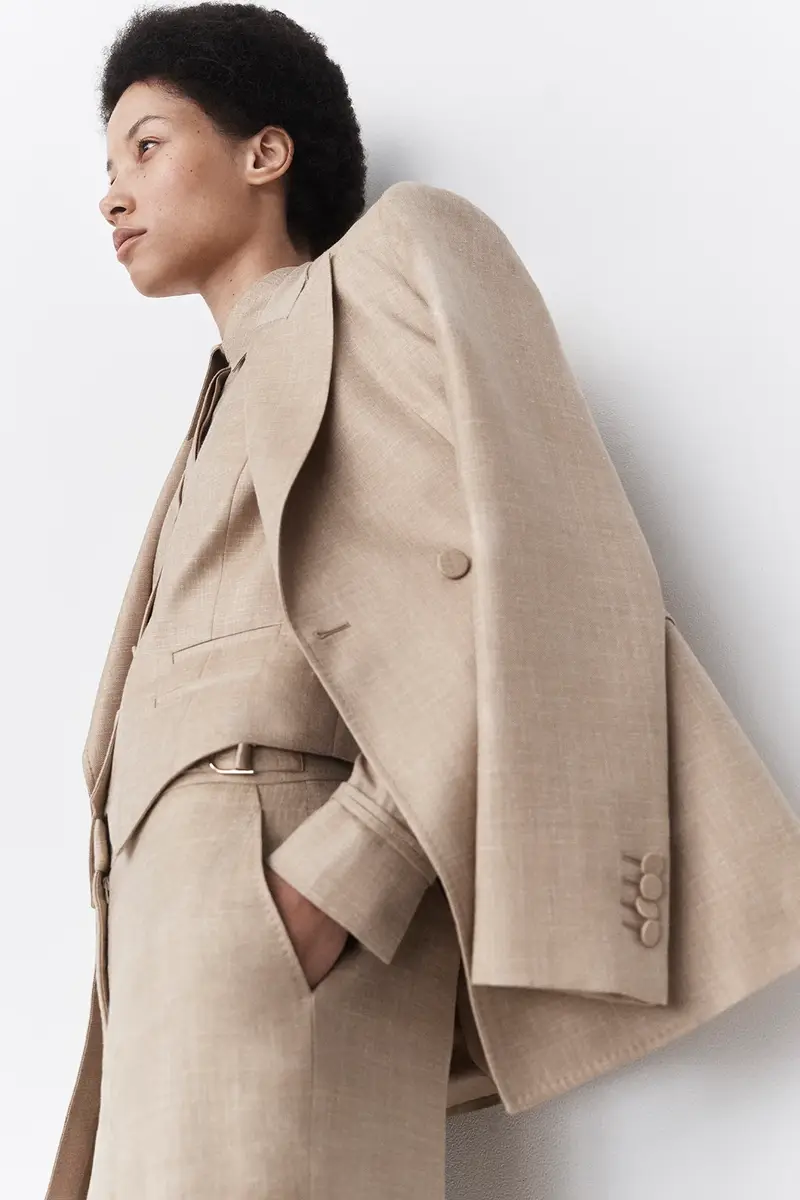 Gabriela Hearst Stephanie Blazer in Hay Virgin Wool and Silk Linen | Thumbnail 2 Gabriela Hearst Stephanie Blazer in Hay Virgin Wool and Silk Linen | Thumbnail 2