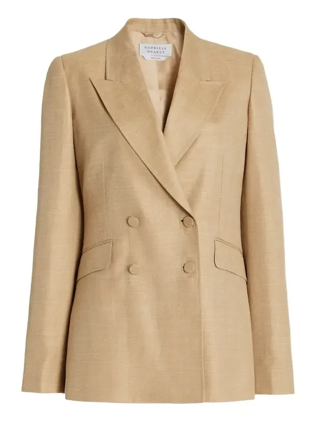 Stephanie Blazer in Hay Virgin Wool and Silk Linen