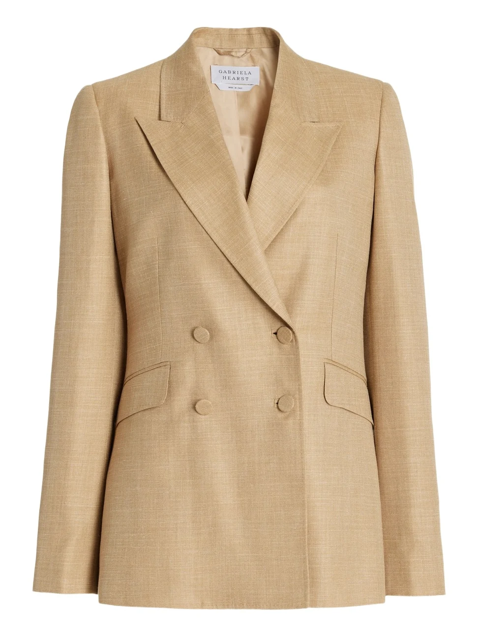 Gabriela Hearst Stephanie Blazer in Hay Virgin Wool and Silk Linen