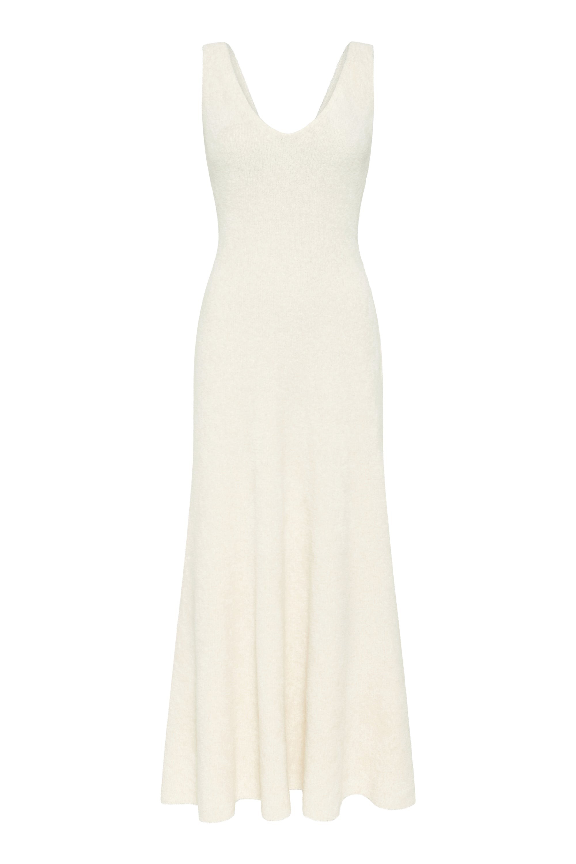 Lady Hall Knit Slip Dress in Ivory Silk Lady Hall Knit Slip Dress in Ivory Silk