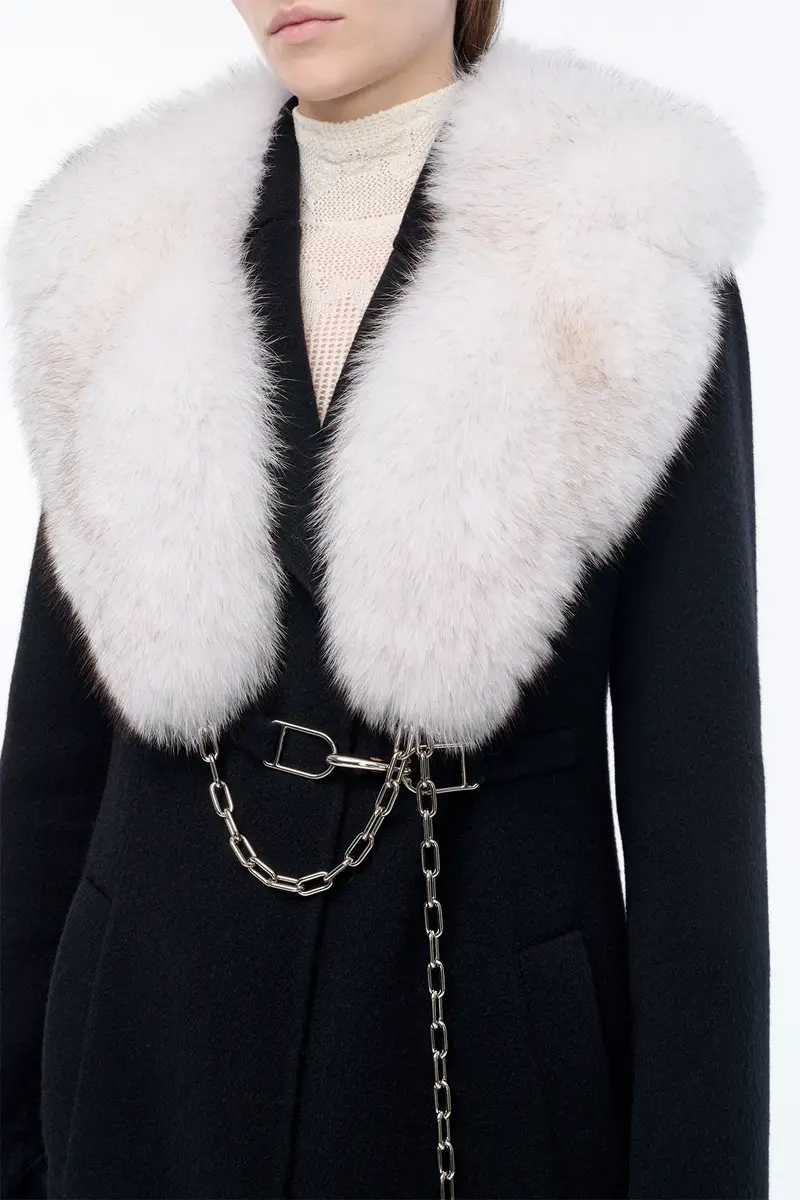Gabriela Hearst Demeter Coat Collar in White Recycled Fur | Thumbnail 3 Gabriela Hearst Demeter Coat Collar in White Recycled Fur | Thumbnail 3