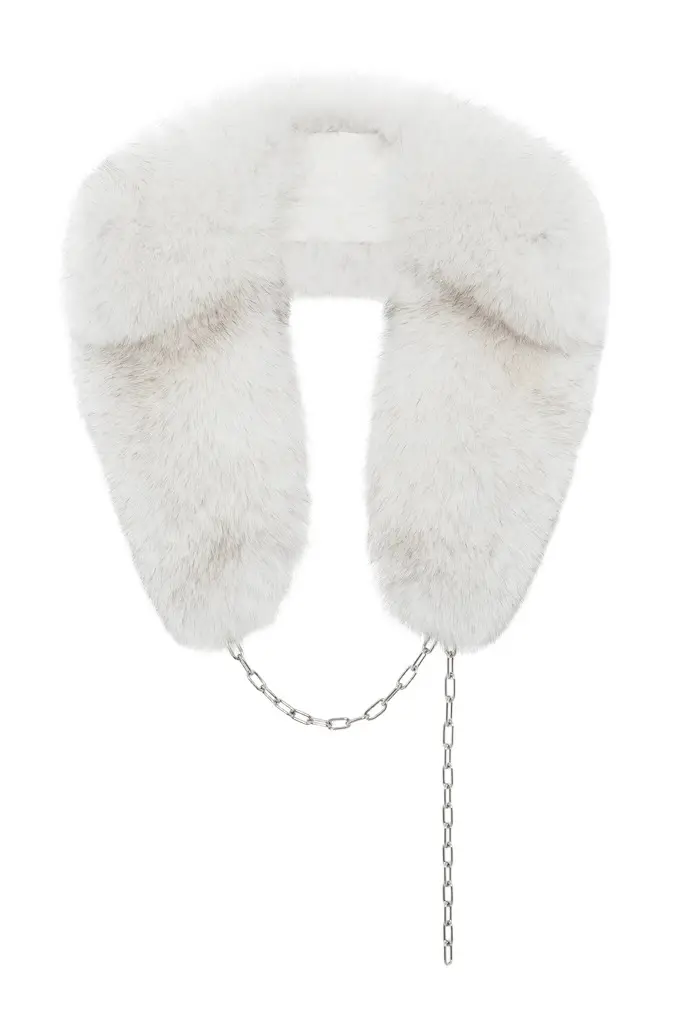 Gabriela Hearst Demeter Coat Collar in White Recycled Fur