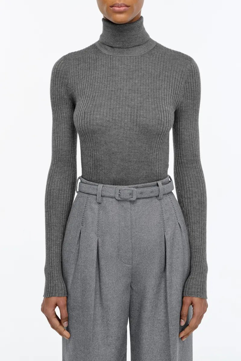 Gabriela Hearst Peppe Knit Turtleneck in Smoke Cashmere Silk | Thumbnail 2 Gabriela Hearst Peppe Knit Turtleneck in Smoke Cashmere Silk | Thumbnail 2