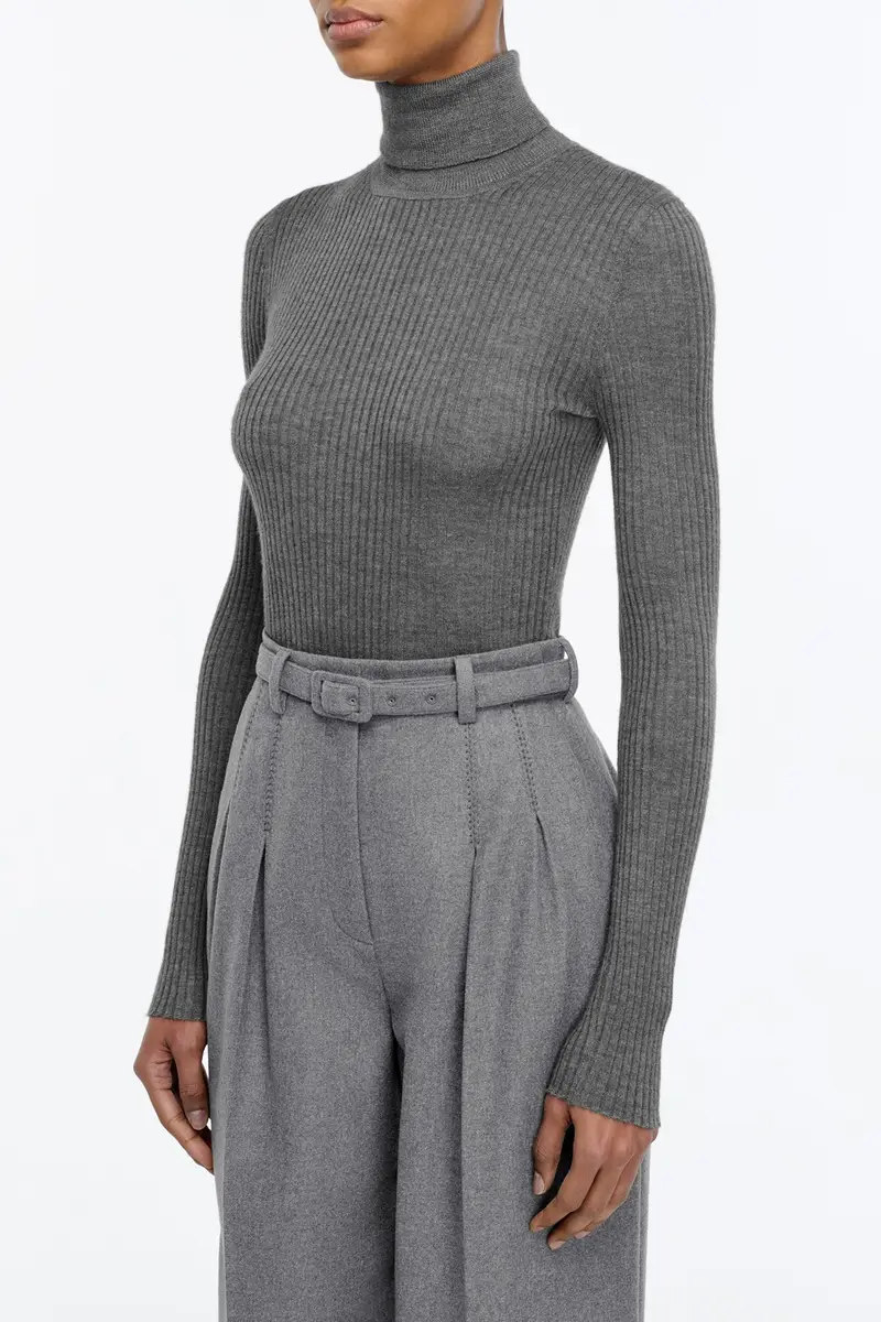 Gabriela Hearst Peppe Knit Turtleneck in Smoke Cashmere Silk | Thumbnail 3 Gabriela Hearst Peppe Knit Turtleneck in Smoke Cashmere Silk | Thumbnail 3