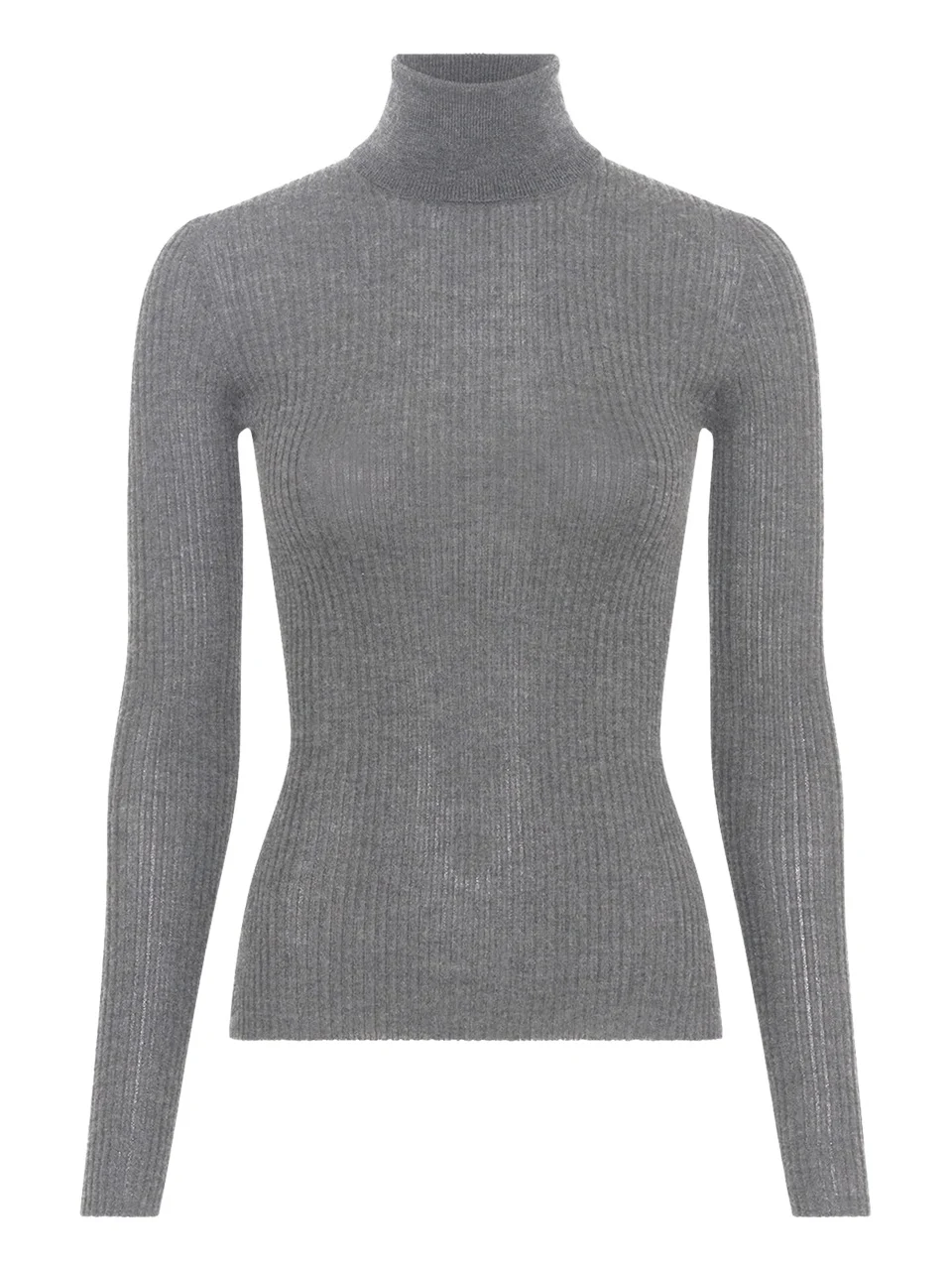 Gabriela Hearst Peppe Knit Turtleneck in Smoke Cashmere Silk