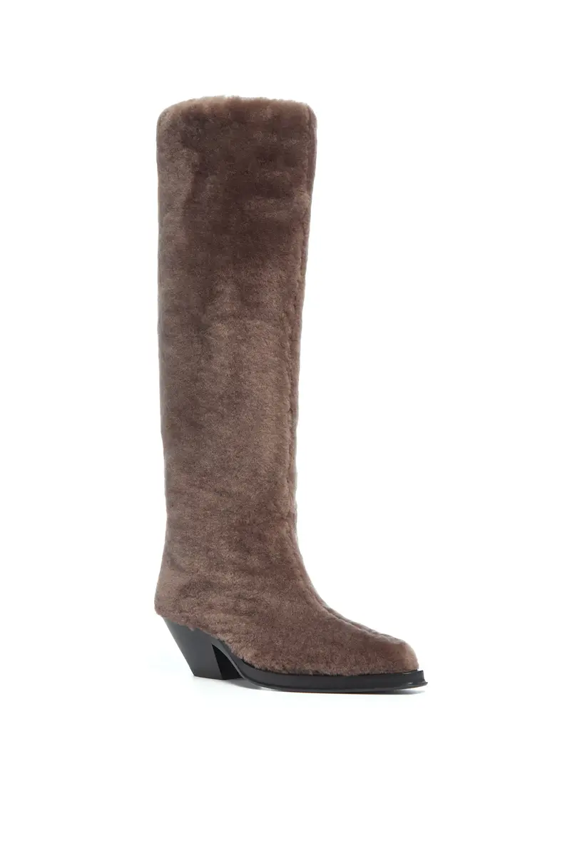Gabriela Hearst Waite Tall Boot in Mocha Shearling | Thumbnail 2