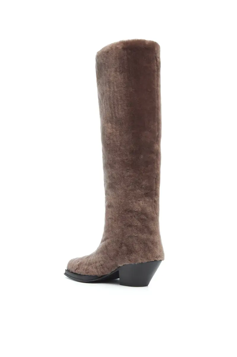 Gabriela Hearst Waite Tall Boot in Mocha Shearling | Thumbnail 3