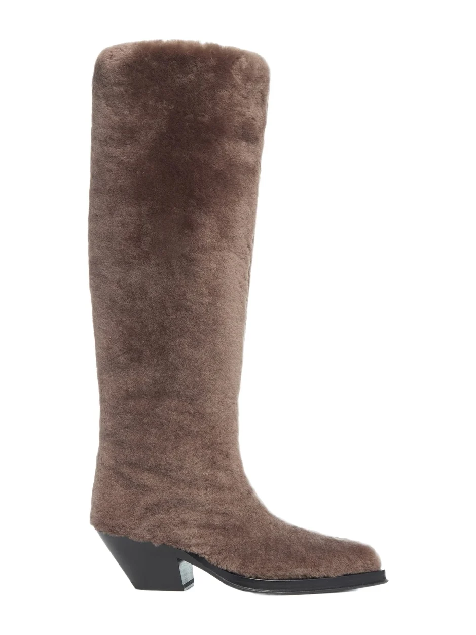 Gabriela Hearst Waite Tall Boot in Mocha Shearling
