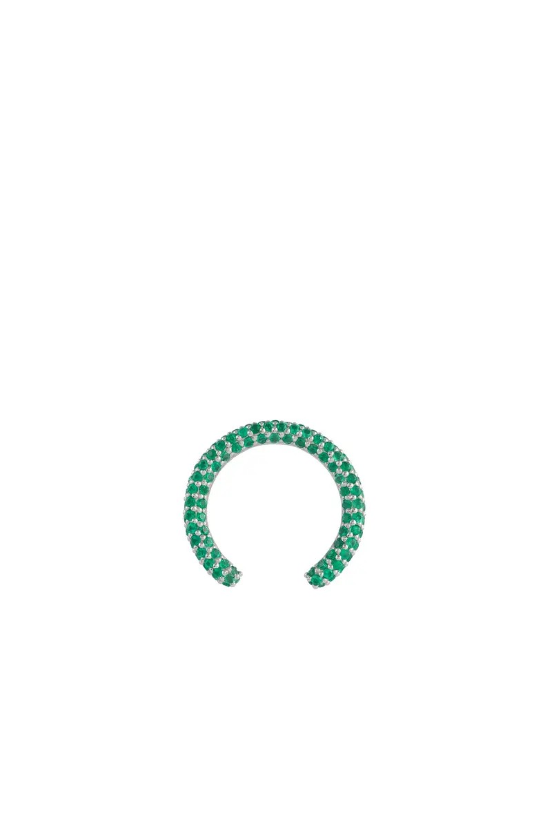 Gabriela Hearst Tarot Pave Ring in 18K White Gold & Emeralds | Thumbnail 4