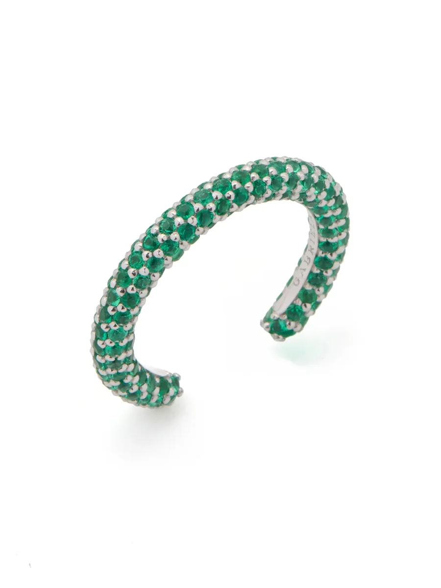 Gabriela Hearst Tarot Pave Ring in 18K White Gold & Emeralds