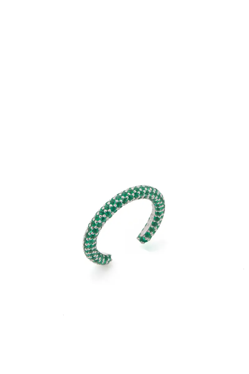 Tarot Pave Ring in 18K White Gold & Emeralds Tarot Pave Ring in 18K White Gold & Emeralds