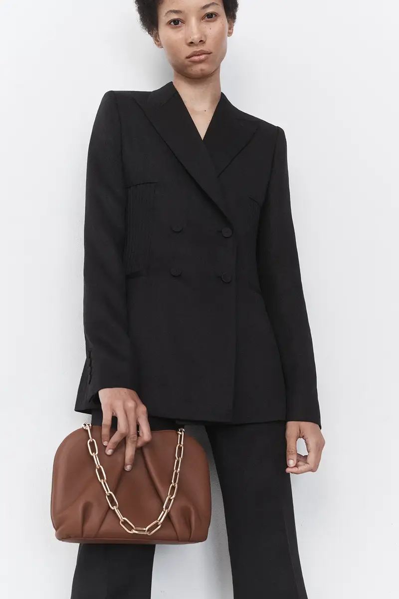 Gabriela Hearst Rhein Flare Pant in Black Textured Linen | Thumbnail 2