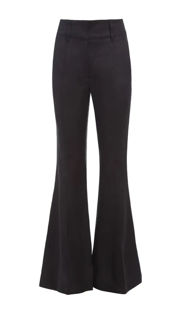 Rhein Flare Pant in Black Textured Linen Rhein Flare Pant in Black Textured Linen