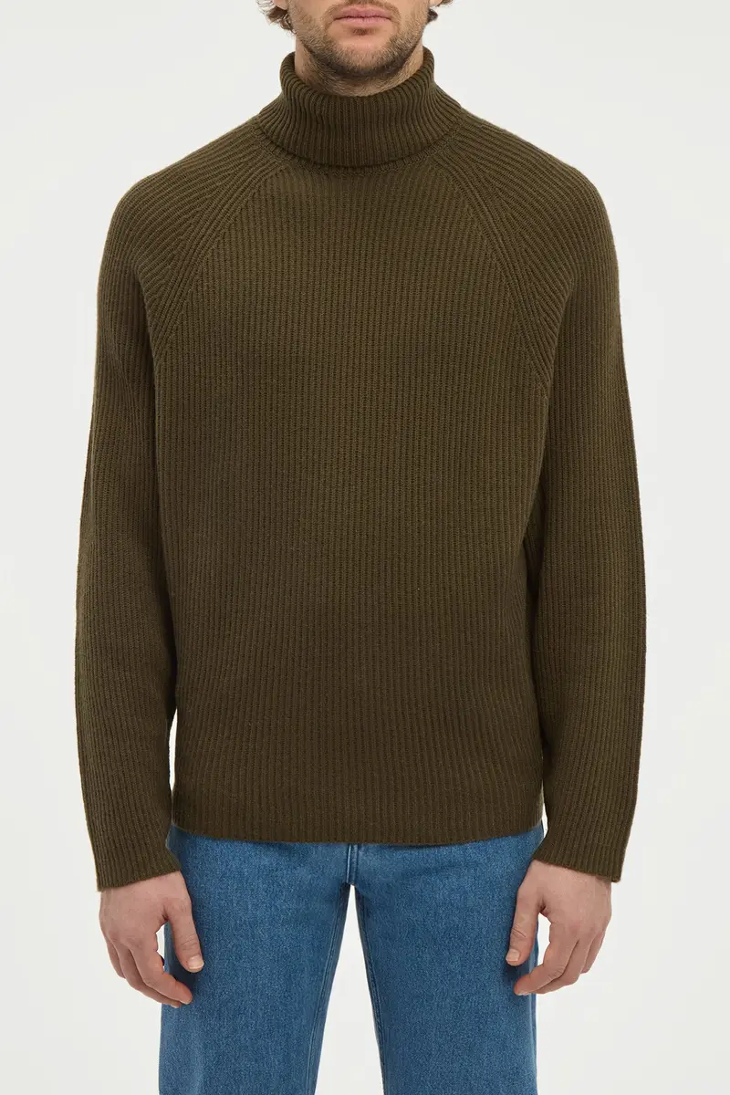 Gabriela Hearst Wigman Knit Turtleneck Sweater in Olive Cashmere | Thumbnail 2 Gabriela Hearst Wigman Knit Turtleneck Sweater in Olive Cashmere | Thumbnail 2