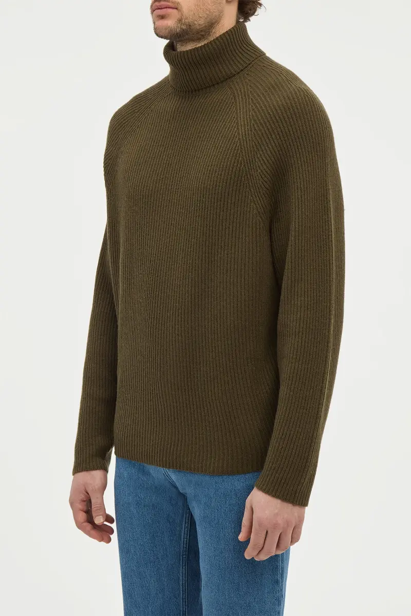 Gabriela Hearst Wigman Knit Turtleneck Sweater in Olive Cashmere | Thumbnail 3 Gabriela Hearst Wigman Knit Turtleneck Sweater in Olive Cashmere | Thumbnail 3