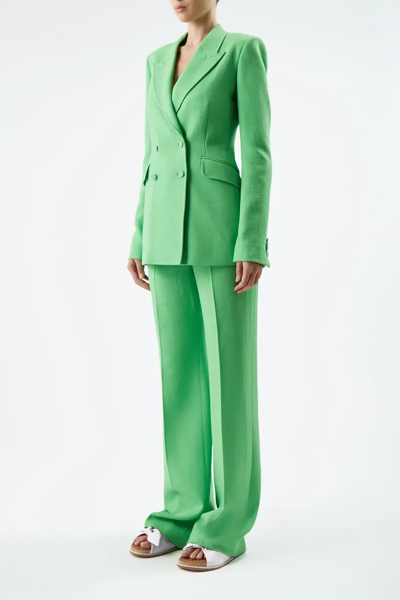 Gabriela Hearst Stephanie Blazer in Fluorescent Green Virgin Wool Crepe | Thumbnail 3 Gabriela Hearst Stephanie Blazer in Fluorescent Green Virgin Wool Crepe | Thumbnail 3
