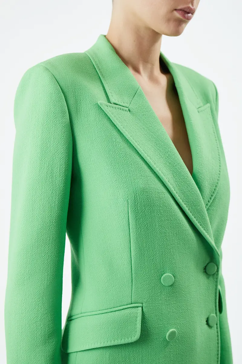 Gabriela Hearst Stephanie Blazer in Fluorescent Green Virgin Wool Crepe | Thumbnail 5 Gabriela Hearst Stephanie Blazer in Fluorescent Green Virgin Wool Crepe | Thumbnail 5