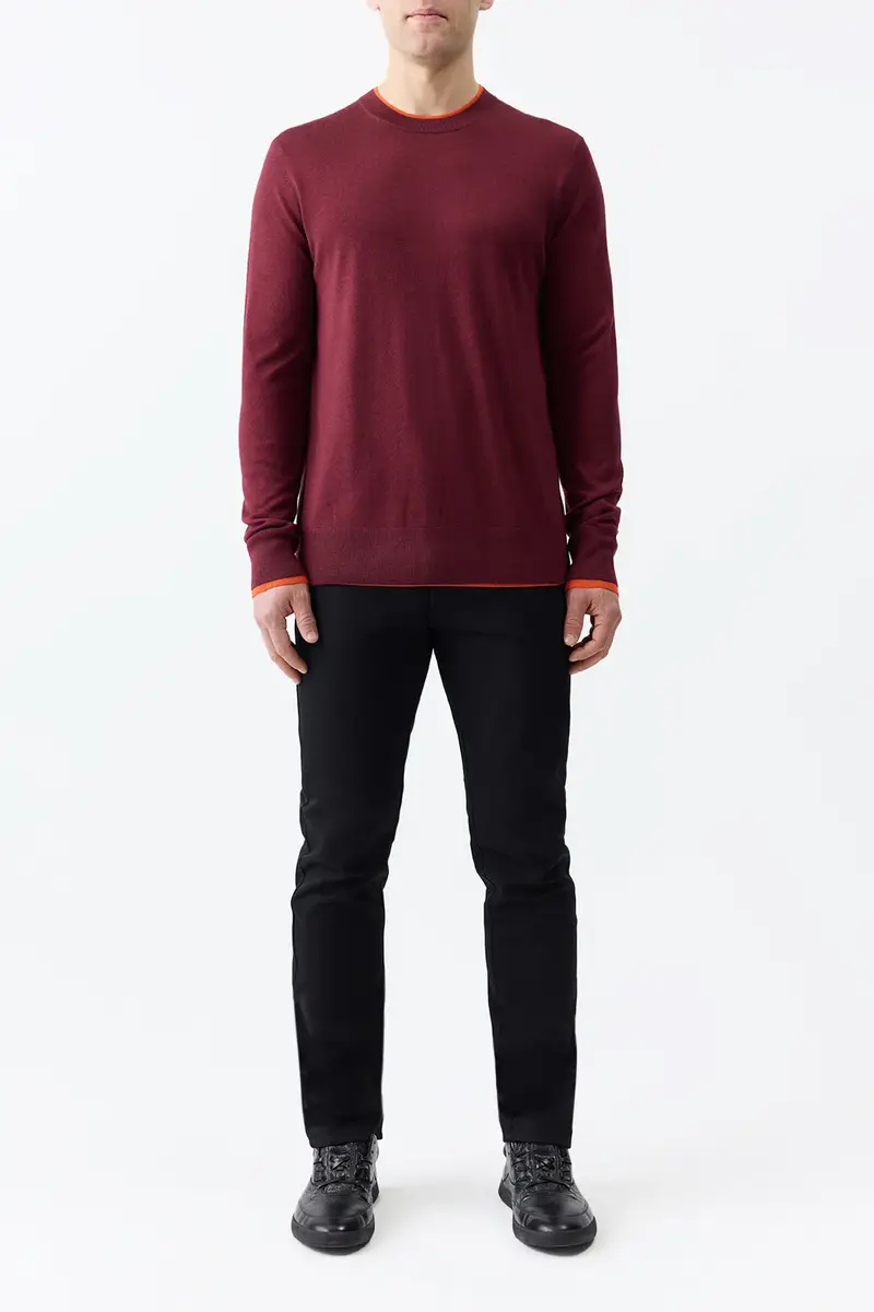 Gabriela Hearst Wells Reversible Knit Sweater in Bordeaux & Spice Cashmere Silk | Thumbnail 3 Gabriela Hearst Wells Reversible Knit Sweater in Bordeaux & Spice Cashmere Silk | Thumbnail 3