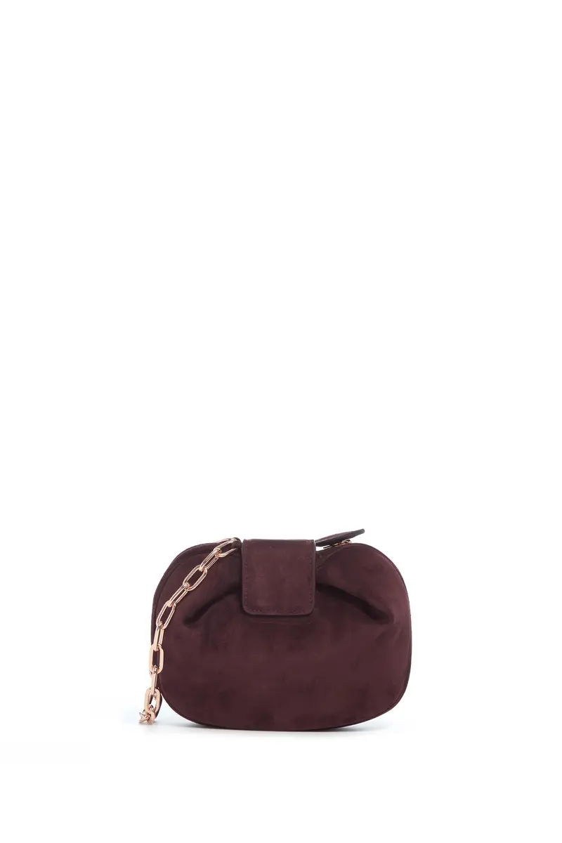 Gabriela Hearst Soft Demi Clutch with Chain in Bordeaux Suede | Thumbnail 2 Gabriela Hearst Soft Demi Clutch with Chain in Bordeaux Suede | Thumbnail 2