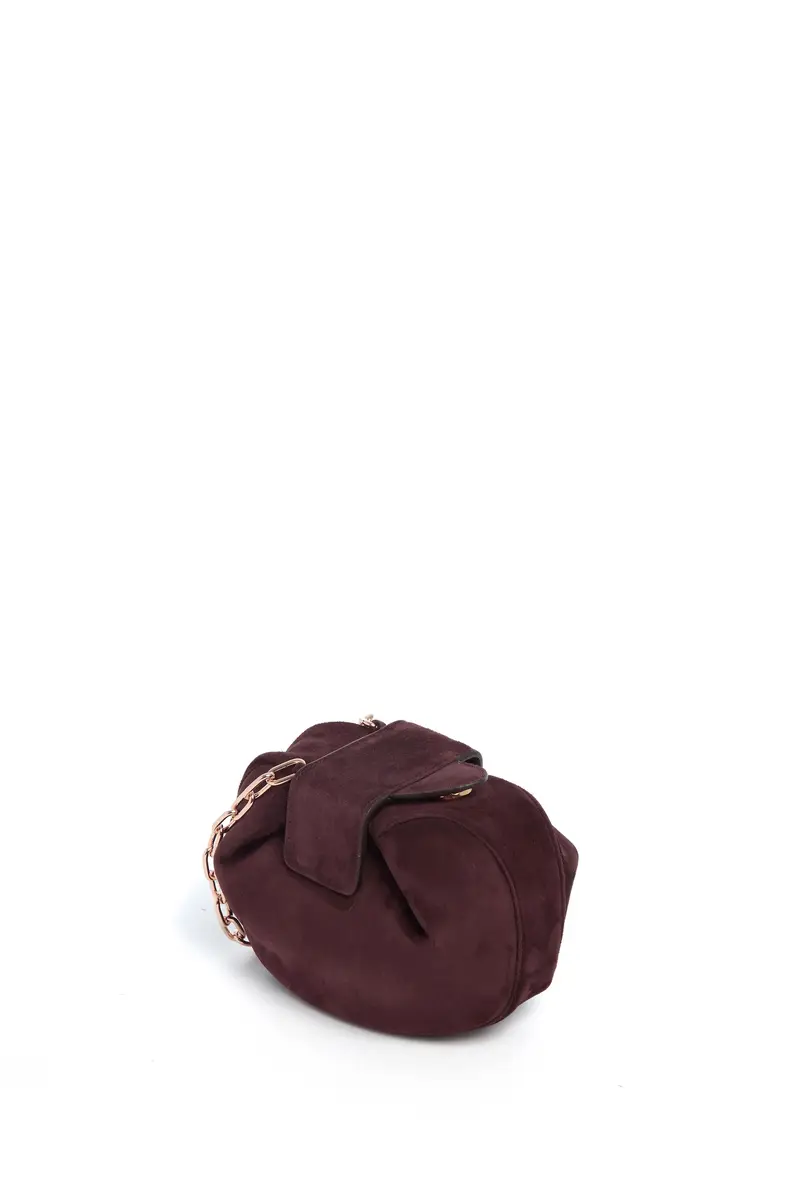 Gabriela Hearst Soft Demi Clutch with Chain in Bordeaux Suede | Thumbnail 3 Gabriela Hearst Soft Demi Clutch with Chain in Bordeaux Suede | Thumbnail 3