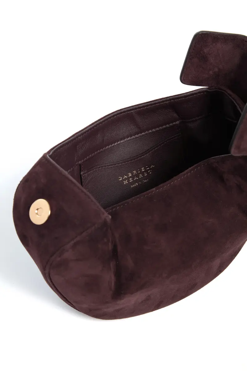 Gabriela Hearst Soft Demi Clutch with Chain in Bordeaux Suede | Thumbnail 4 Gabriela Hearst Soft Demi Clutch with Chain in Bordeaux Suede | Thumbnail 4
