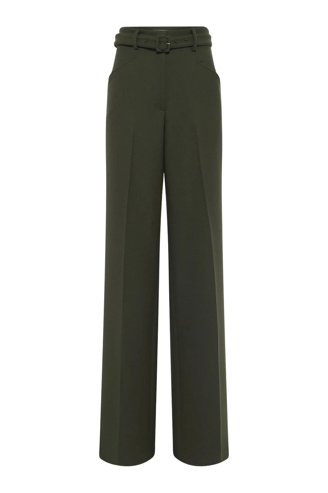 Gabriela Hearst Norman Wide-leg Pant in Deep Olive Recycled Virgin Wool