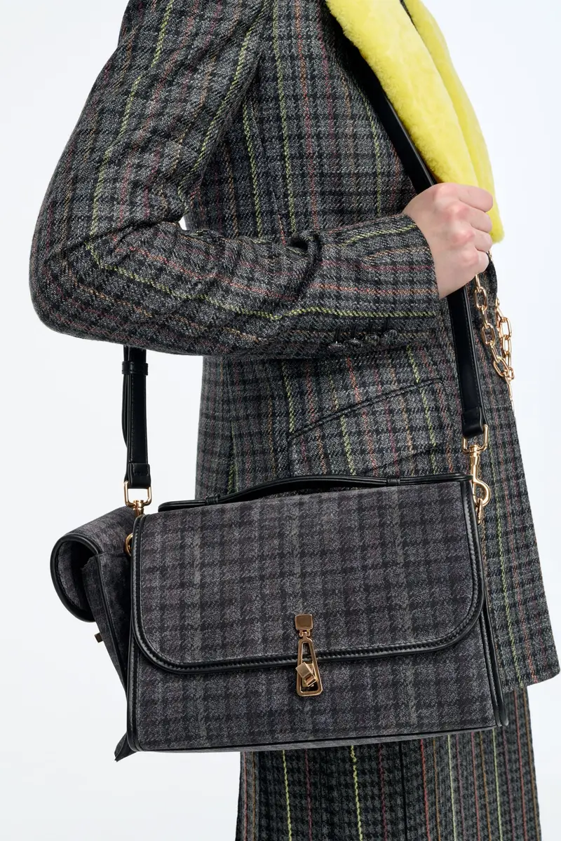 Gabriela Hearst Medium Leonora Bag in Charcoal Multi Suede Houndstooth | Thumbnail 2 Gabriela Hearst Medium Leonora Bag in Charcoal Multi Suede Houndstooth | Thumbnail 2