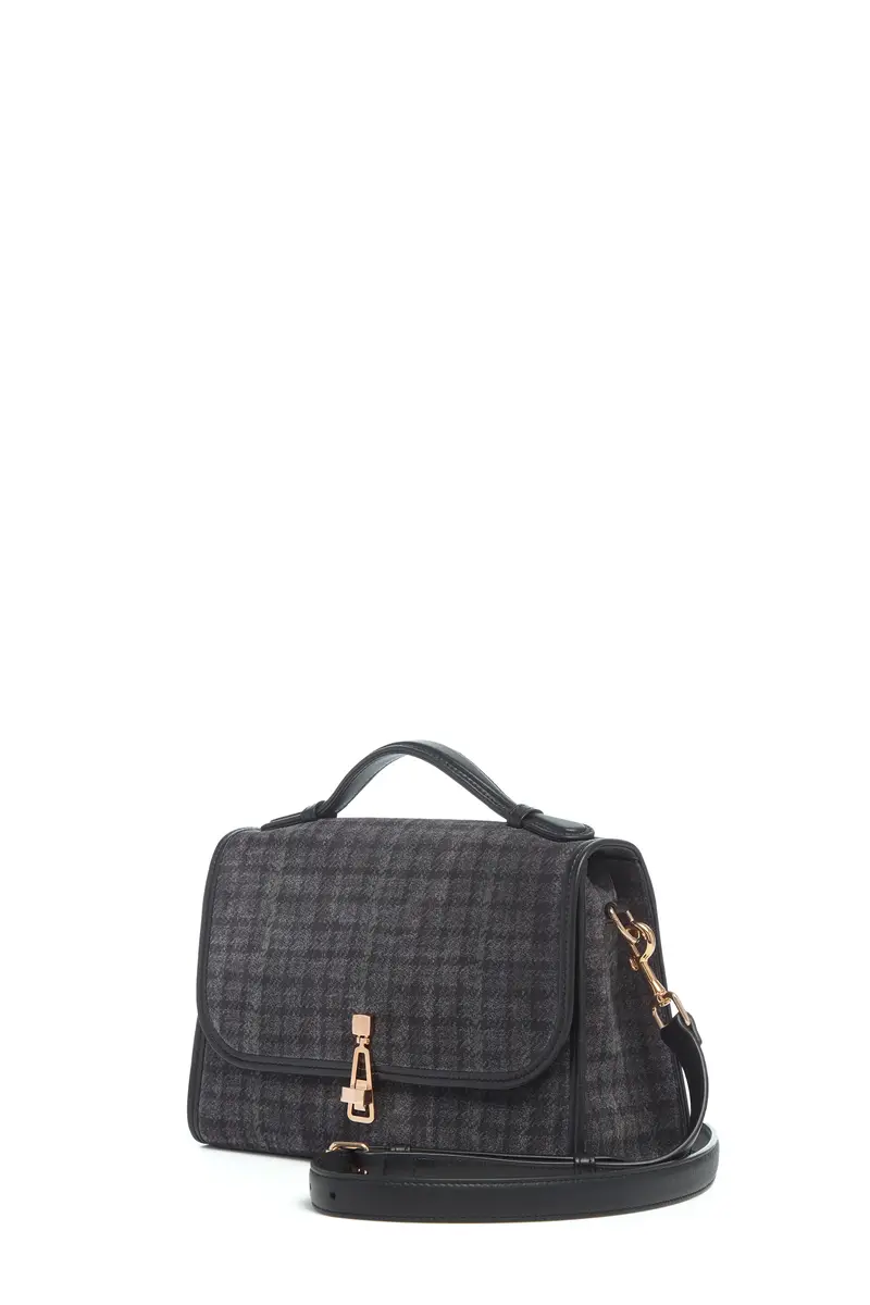 Gabriela Hearst Medium Leonora Bag in Charcoal Multi Suede Houndstooth | Thumbnail 4 Gabriela Hearst Medium Leonora Bag in Charcoal Multi Suede Houndstooth | Thumbnail 4