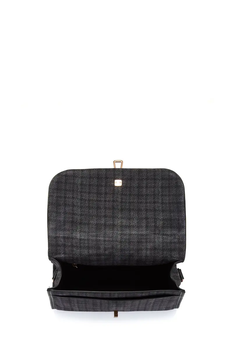 Gabriela Hearst Medium Leonora Bag in Charcoal Multi Suede Houndstooth | Thumbnail 6 Gabriela Hearst Medium Leonora Bag in Charcoal Multi Suede Houndstooth | Thumbnail 6